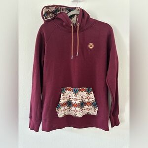 Hooey Maroon Hoodie with Geometric Pocket